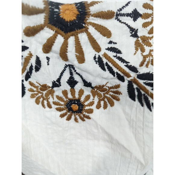 Free People Sardinia Mini White & Tan Cut Out Cotton Party Dress Size 6 NWT - Picture 6 of 15